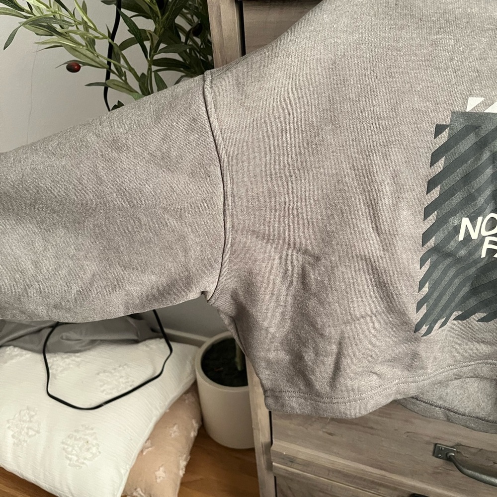 The North Face Cropped Heather Gray Hoodie - Picture 5 of 6